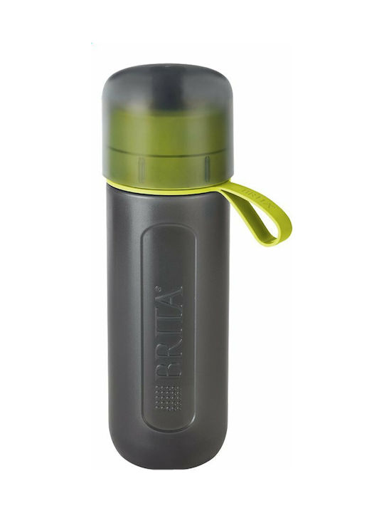 Brita Fill & Go Active Παγούρι Πλαστικό με Στόμιο και Φίλτρο 600ml Μαύρο Lime