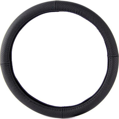 Autoline Car Steering Wheel Cover with Diameter 38cm Leather Black