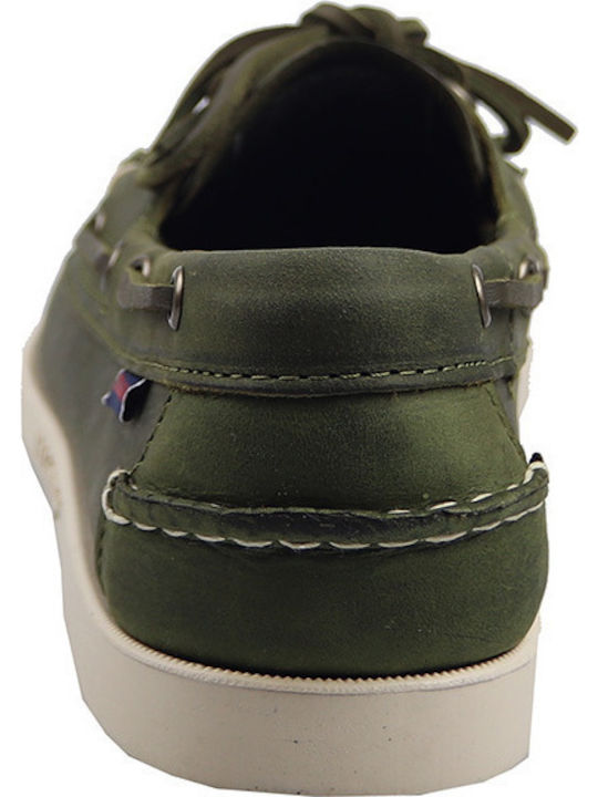 Docksides Portland Crazy H Men's Leather Boat Shoes Green