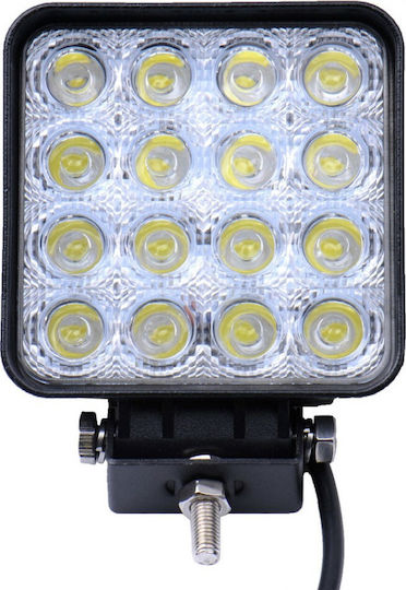 Squareς Waterproof Headlights Car LED Universal 12 - 32V 48W 10cm 1pcs