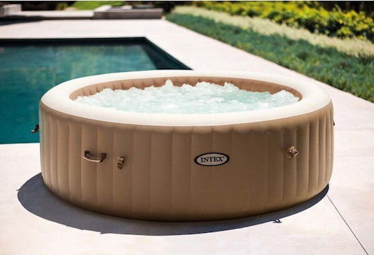 Intex Pure Spa Bubble Massage Piscină Rotundă PVC 1098lt Gonflabilă cu Hidromasaj 216x71cm Maro