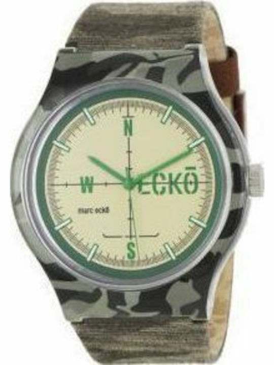 Marc Ecko Γυναικείο Ρολόι 42mm Μπαταρίας με Καφέ Δερμάτινο Λουράκι