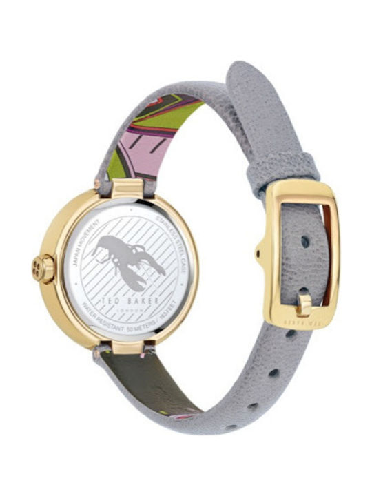 Ted Baker Watch with Gray Leather Strap BKPLEF909