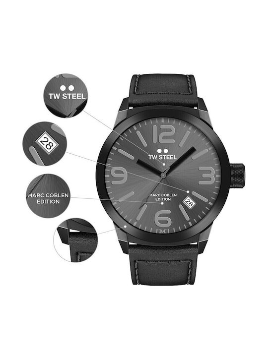 TW Steel MC Edition Мъжки часовници с на батерия с Кожена каишка