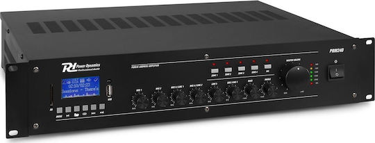 Power Dynamics PRM240 Preamplificator Comercial 6.0 Canale cu 4 Zone 240W/100V și Conexiuni USB/Bluetooth 952.154