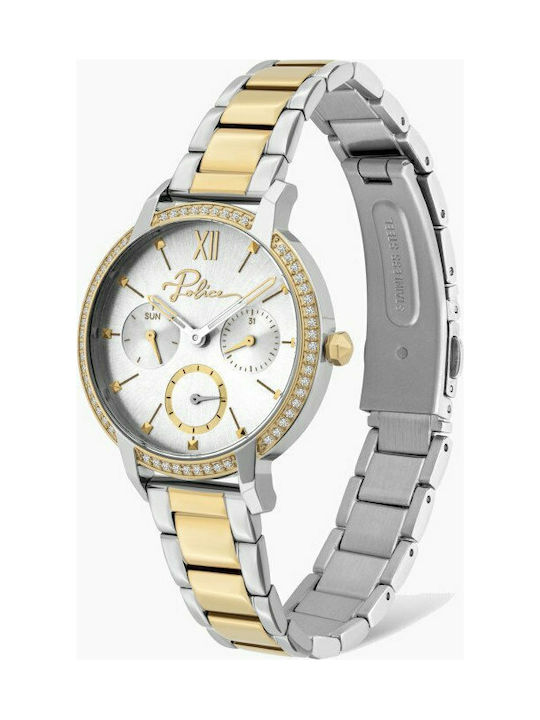 Police Nadu Watch Chronograph with Gold Metal Bracelet