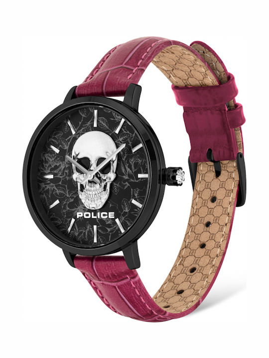 Police Miona Damen Uhr mit Lila Lederarmband