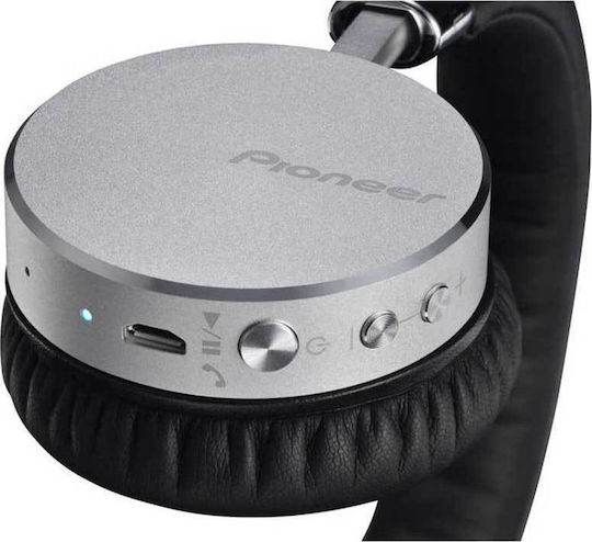 Pioneer SE-MJ561BT Bluetooth Wireless On Ear Headphones with 15 hours of Operation Silver