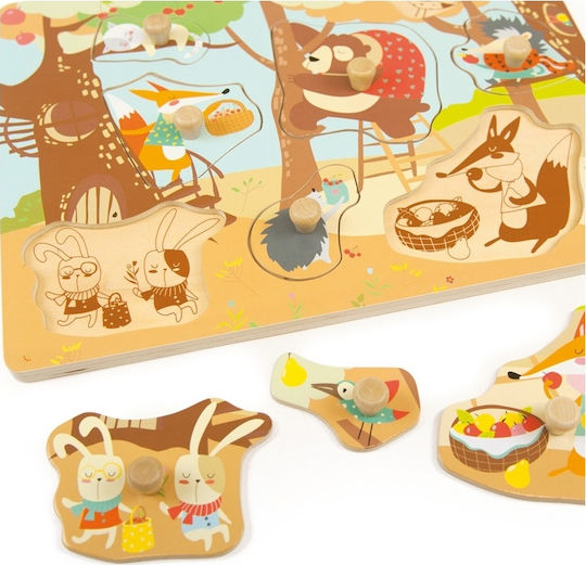 Holz Kinder Steckpuzzle Wald 8pcs Andreu Toys