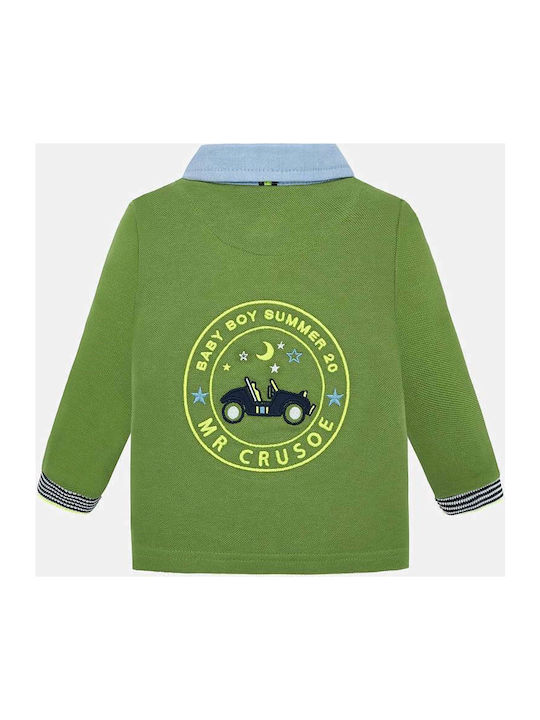 Mayoral Kids Polo Long Sleeve Green