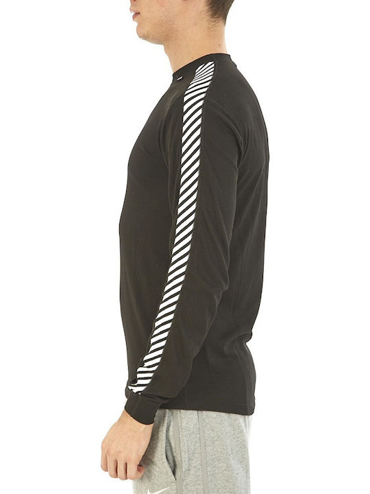 Helly Hansen Dry Stripe Crew Herren Thermo Langarmshirt Schwarz