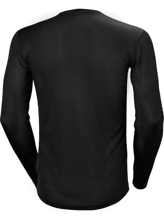 Helly Hansen Dry Stripe Crew Herren Thermo Langarmshirt Schwarz