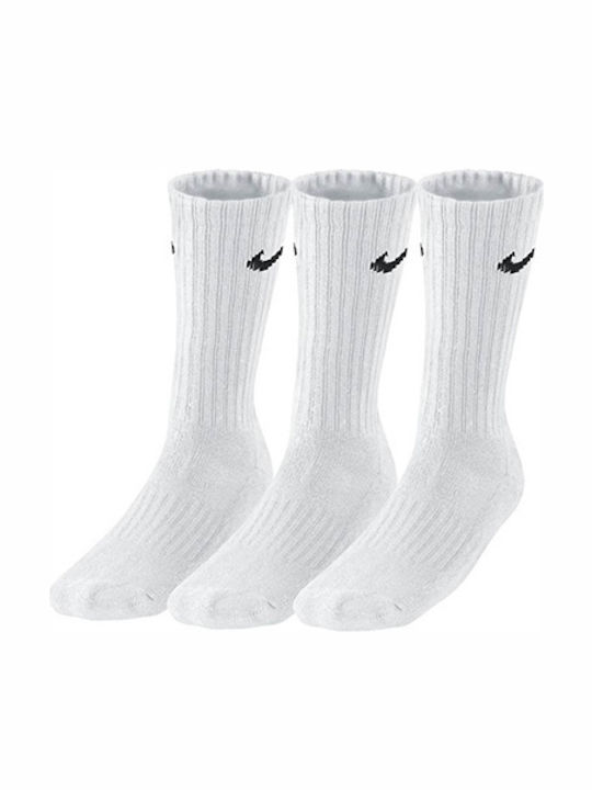 Nike Value Cotton Κάλτσες για Τέννις Λευκές 3 Ζεύγη