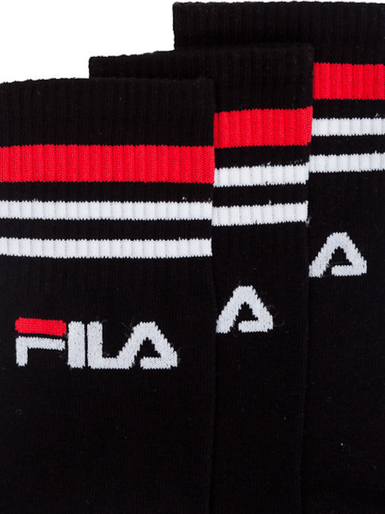 FILA Unique Șosete Sportive Negre 3 perechi