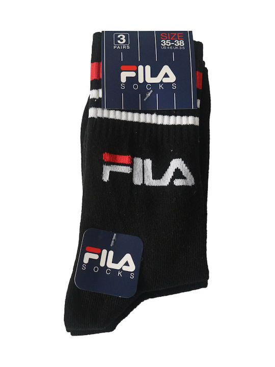 FILA Unique Șosete Sportive Negre 3 perechi