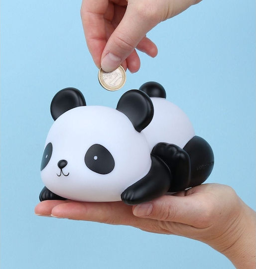 A Little Lovely Company Panda Kinder Spardose Plastik Weiß 16x9x11cm