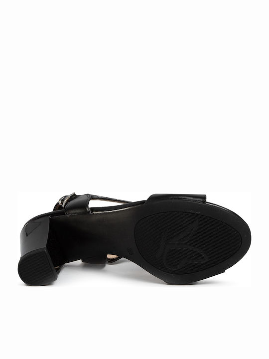 Din piele Sandale Negre