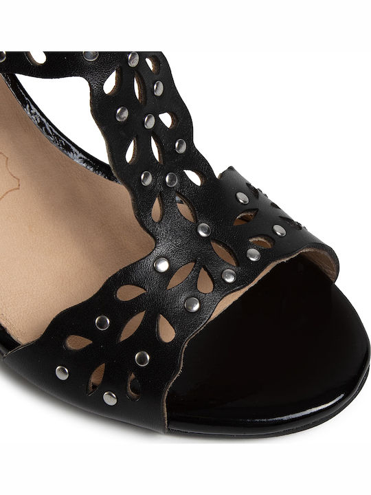 Din piele Sandale Negre