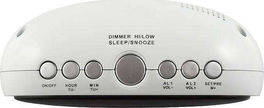 ECG RB 010 White Tisch-Digitaluhr mit Wecker & Radio White RB010