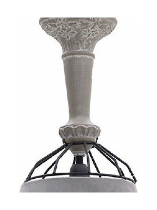 Inart Pendant Light Single-Light Bell for Socket E14, E.14 Gray