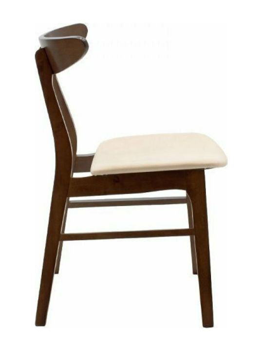 Orlean Kitchen Wooden Chair Walnut / Beige 49x53.5x78cm
