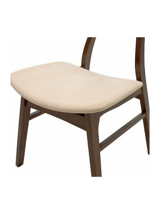 Orlean Kitchen Wooden Chair Walnut / Beige 49x53.5x78cm