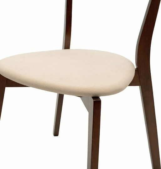 Toto Καρέκλα Κουζίνας Ξύλινη Μπεζ / Καρυδί 45.5x51.5x77εκ.