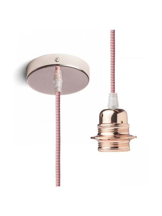 Rendl Light Studio Elisa Copper Pendant Light Suspension for Socket E27 Pink