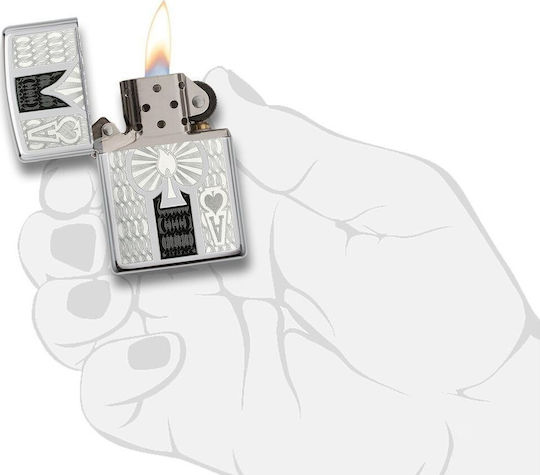 Zippo Brichetă Flacără Rezistent la vânt Intricate Spade