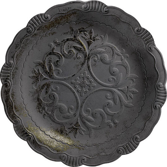 Inart Round Wooden Decorative Platter
