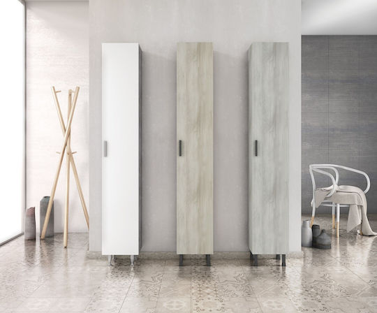 Drop Luna Floor Laccato Glossy Bathroom Column Cabinet L30xD27xH184cm Gray