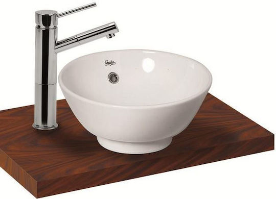 Huida Creso 1 Aufgesetztes Waschbecken Porzellan 38.5x38.5x14cm Weiß