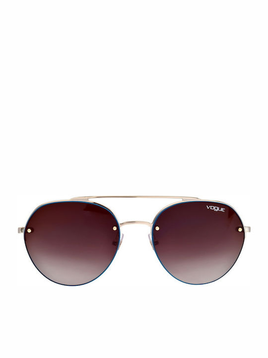 Vogue Women's Sunglasses with Green Metal Frame and Brown Gradient Lens VO4113S 848/13