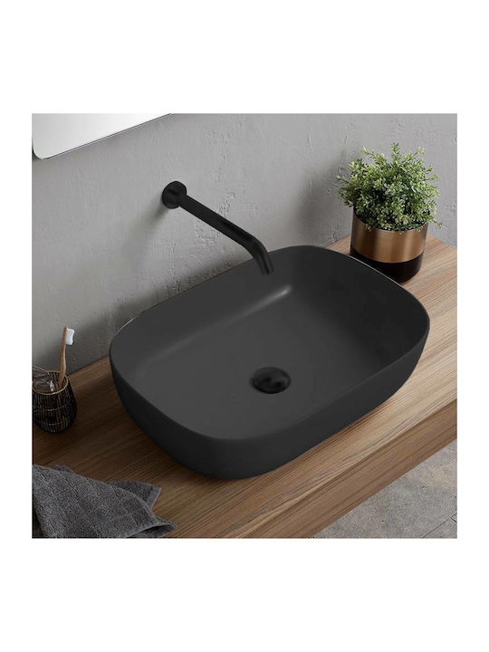 Scarabeo Glam Vessel Sink Porcelain 56x39x14cm Black Matt