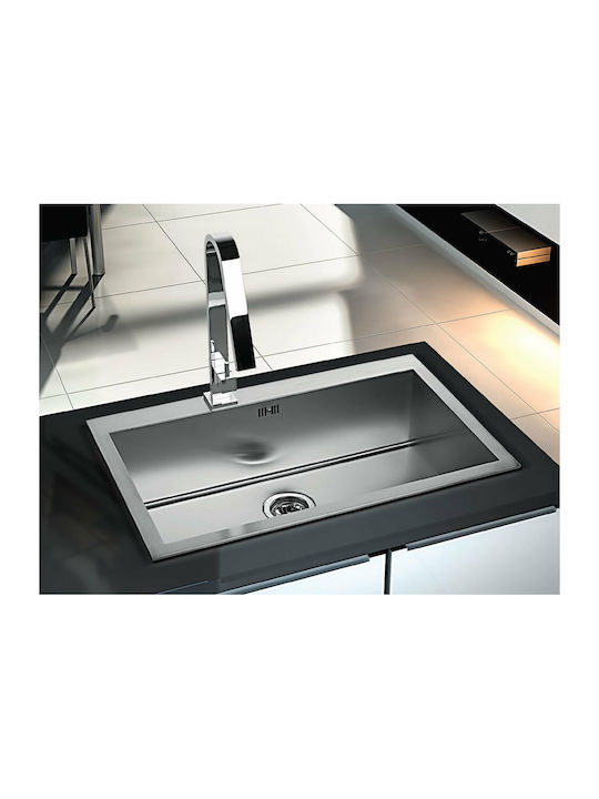 Apell Amalthea 9672 9672-110 Drop-In Sink Inox Satin W79xD50cm Silver