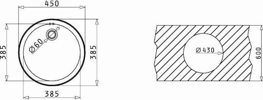 Pyramis CR Ένθετος Inox Σατινέ Μ45xΠ45cm Ασημί