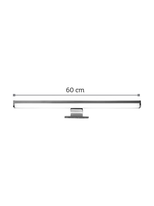 Inlight Modern Lamp Wall with Integrated LED and Natural White Light Silver 60cm