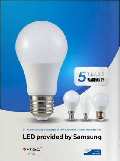 V-TAC VT-217 Λάμπα LED 17W 134mm για Ντουί E27 και Σχήμα A65 Ψυχρό Λευκό 1521lm