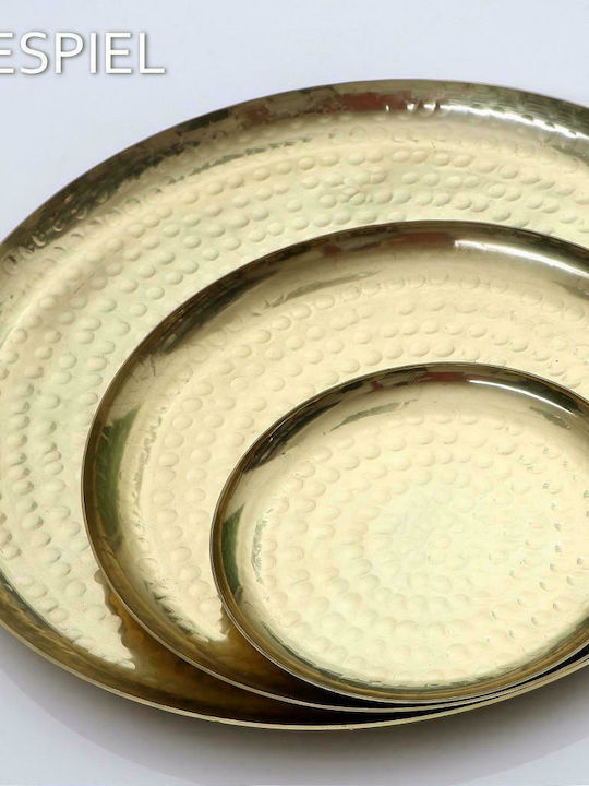 Espiel Aluminum Round Decorative Tray Aluminum Serving Platter 19.5cm 19.5x19.5x1.5cm 4pcs