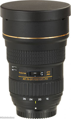 Tokina Full Frame Φωτογραφικός Φακός AT-X 16-28mm F2.8 Pro FX AF Wide Angle Zoom για Nikon F Mount Black