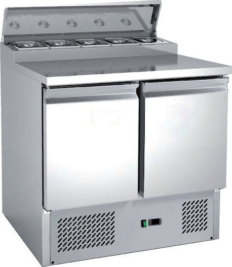 Karamco Edelstahl Kühltisch Salat 368Es mit 3 Türen und Kühlaggregat +2/+8°C L136.5xB70xH85cm PS300