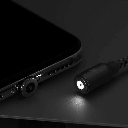 Remax Gravity RC-095a Braided / Magnetic USB 2.0 Cable USB-C male - USB-A Gold 1m