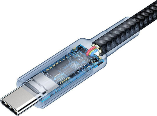 Baseus Cafule Плетена USB 3.2 Кабел USB-C мъжки - USB-C мъжки 100W Сив 1м (CATKLF-SG1)