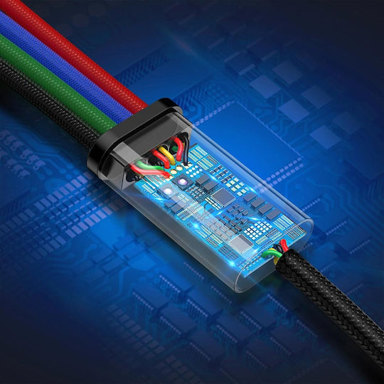 Baseus Rapid Series Braided USB to Lightning / Type-C / micro USB 1.2m 3.5A Cable Multicolour (CA1T4-A01)