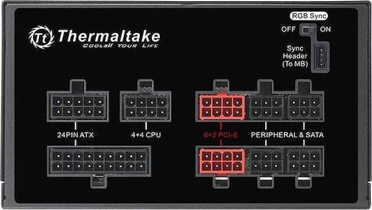 Thermaltake Toughpower Grand RGB Sync Edition 750W Μαύρο Τροφοδοτικό Υπολογιστή Full Modular 80 Plus Gold