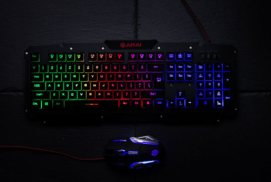 Zeroground KB-1700GUMS Arai Σετ Gaming Πληκτρολόγιο με RGB φωτισμό & Ποντίκι (Αγγλικό US)