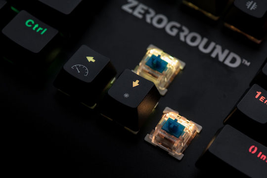 Zeroground KB-2700G Sakimo Gaming Mechanical Keyboard with Outemu Blue switches and RGB lighting (English US)