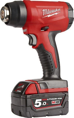 Milwaukee M18 BHG-502C Pistol termic 18V 2x5Ah cu temperatură maximă de 470°C