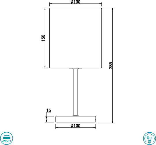 Trio Lighting Jerry Метална Настолна лампа за Цокъл E14 LED с Сив Абажур и Сребрист Основа
