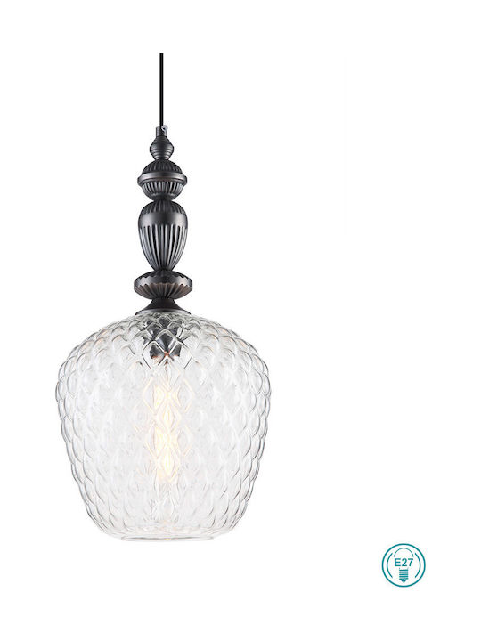 Viokef Salem Pendant Light Transparent with Socket E27 25x250cm